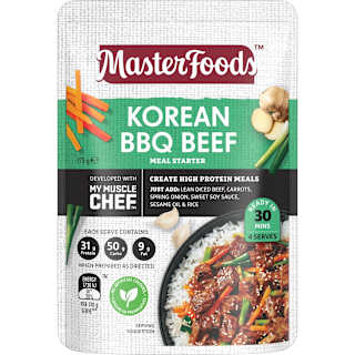 Masterfoods Recipe Base My Muscle Chef Korean Bbq Beef 6X175G Pouch