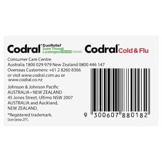 Codral Plus Cold & Flu + Sore Throat Lozenges