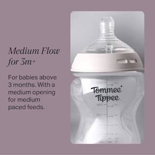 Tommee Tippee Natural Start Baby Bottle Teats Medium Flow 3+ Months
