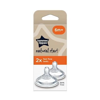 Tommee Tippee Natural Start Baby Bottle Teats Fast Flow 6+ Months