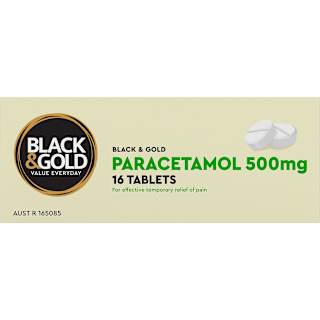 Black & Gold Paracetamol Tablets