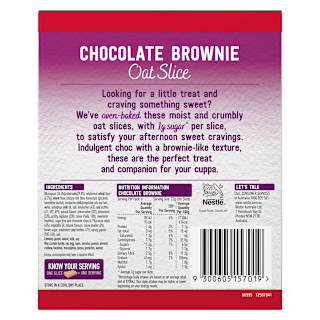 Uncle Tobys Snacks Low Sugar Oat Slice Chocolate Brownie