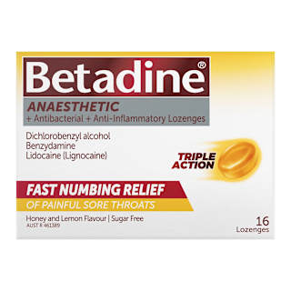 Betadine Anaesthetic Sore Throat Lozenges Honey & Lemon