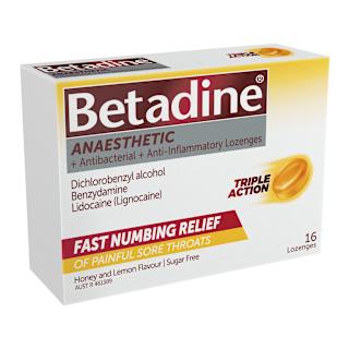 Betadine Anaesthetic Sore Throat Lozenges Honey & Lemon