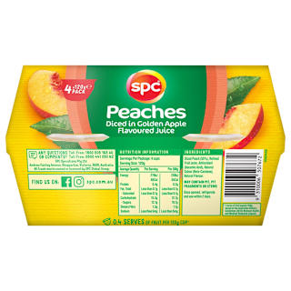 SPC Fruit Snacks Diced Peach Gold Apple Juice