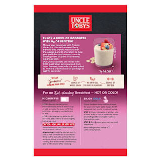 Uncle Tobys Oats Quick Sachets Breakfast Cereal Protein Variety