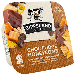 Gippsland Dairy Mix Ins Yogurt Choc Fudge Honeycomb 