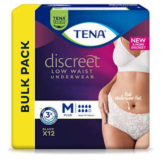 Tena Discreet Womens Incontinence Pants Low Waist Blanc Medium