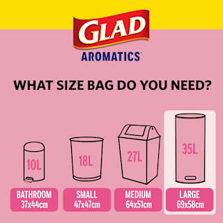 Glad Aromatics Wavetop Kitchen Tidy Bags Large Cherry