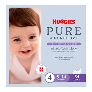 Huggies Pure & Sensitive Nappy Pant Size 4 Large