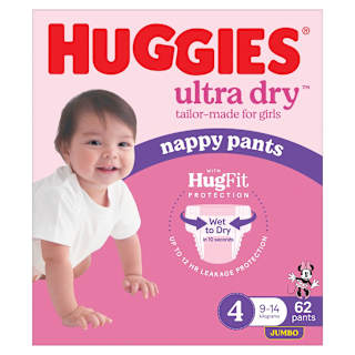 Huggies Diaper Pants Size 4 Girl Jumbo 