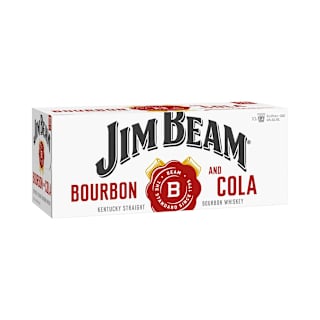 Jim Beam White 4.8% Cola Premix Range Cans
