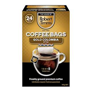 Robert Timms Coffee Bags Gold Columbia