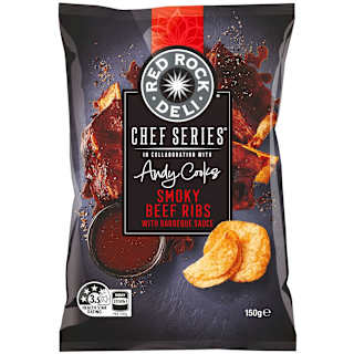Red Rock Deli Potato Chips Smoky Beef Ribs With Barbeque Sauce