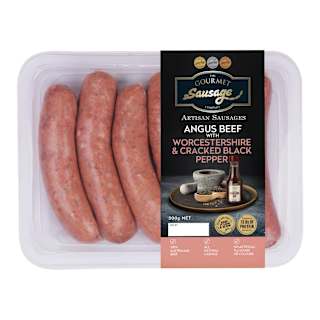Angus Beef With Worcestershire & Cracked Black Pepper Sausages