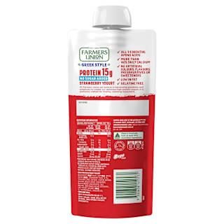 Farmers Union Greek Style High Protein Strawberry Yogurt Pouch