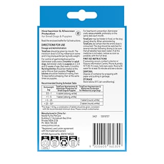 Purina Total Care Petcare Heartwormer All Wormer Puppy & Small Dog 