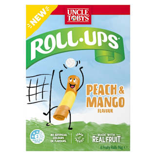 Uncle Tobys Roll-Ups Snack Peach & Mango