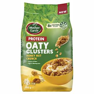 Mother Earth Protein Oaty Clusters Honey Nut Crunch