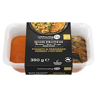 Community Co High Protein Tomato And Parmesan Herbed Chicken With Sweet Potato Mash