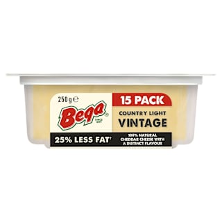 Bega Light Vintage 25% Reduced Fat Cheese 15 Pack