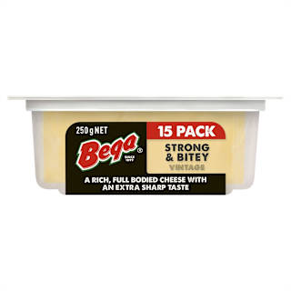 Bega Strong & Bitey Vintage Natural Cheese 15 Slices