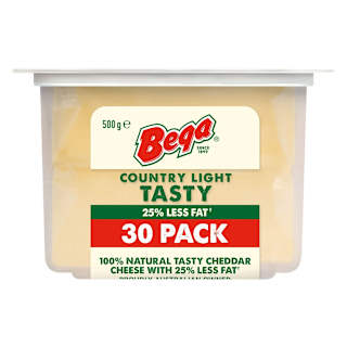 Bega Country Light Tasty 25% Less Fat Natural Cheese Slices