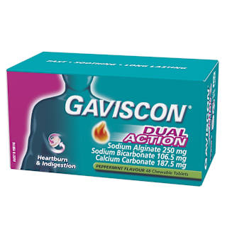 Gaviscon Dual Action Chewable Tablets Peppermint Heartburn & Indigestion Relief