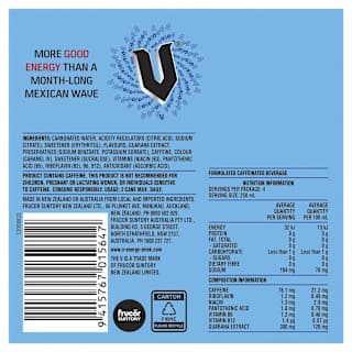 V Guarana Energy Drink Sugarfree Blue