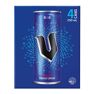 V Blue Guarana Energy Drink