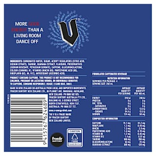 V Blue Guarana Energy Drink