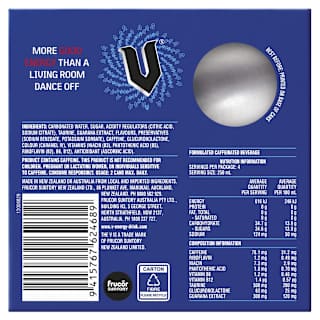 V Blue Guarana Energy Drink
