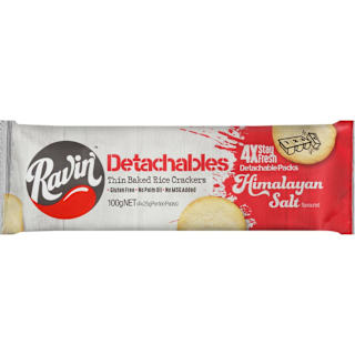 Ravin Detachables Himalayan Salt Rice Crackers 100g | IGA Shop Online