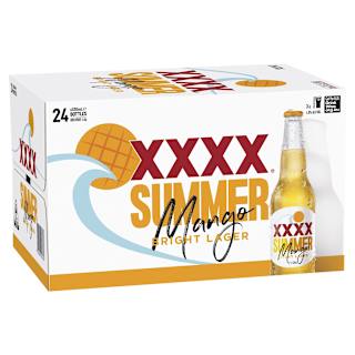 XXXX Summer Bright Lager with Mango Bottle Carton