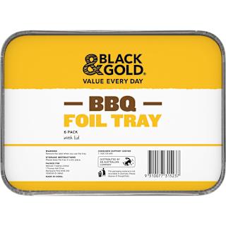Black & Gold BBQ Foil Tray