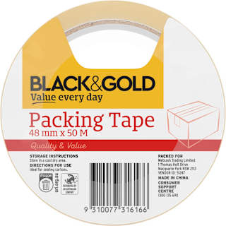 Black & Gold Packing Tape 48x50mm