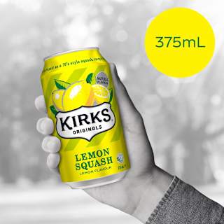 Kirks Lemon Squash Can Soft Drink
