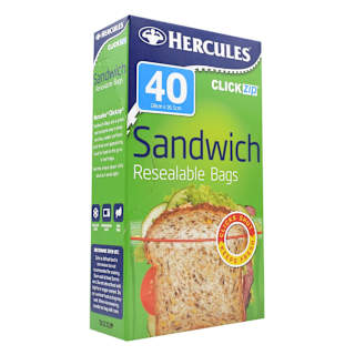 Hercules Click Zip Resealable Sandwich Bags