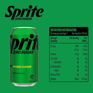 Sprite Zero Sugar Lemonade Soft Drink Can