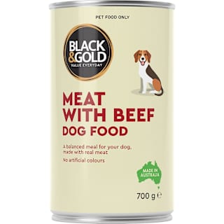 Black & Gold Wet Dog Food Meat With Beef