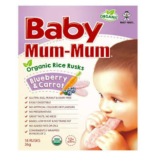 Baby Mum-Mum Rice Rusks Blueberry & Carrot Flavour