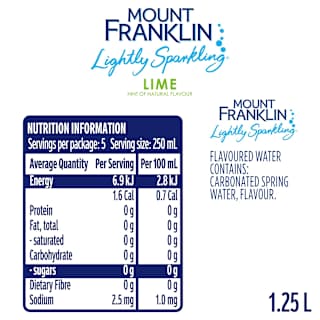 Mount Franklin Lightly Sparkling Water Lime Bottle