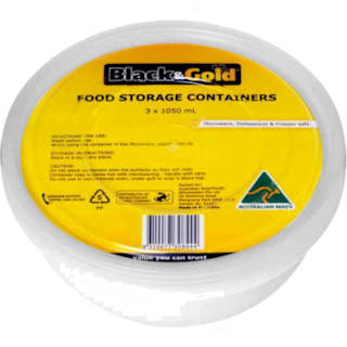 Black & Gold Round Container