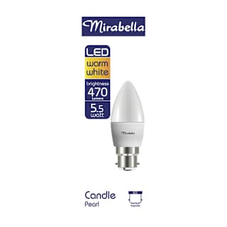 Mirabella Globe Led Candle 5.5 Watt Pearl In Warm White Bayonet
