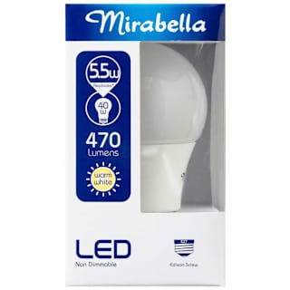 Mirabella LED 5.5W Warm White GLS Edison Screw Cap Globe