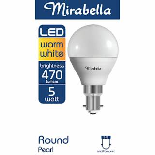 Mirabella LED Fancy Round Globe 5W SBC Warm White
