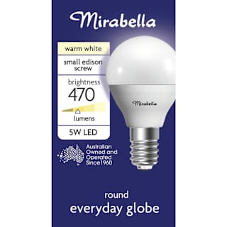 Mirabella LED Fancy Round Globe 5W SES Warm White