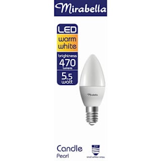 Mirabella LED Candle Globe Small Edison Screw Warm White 5.5W Pearl