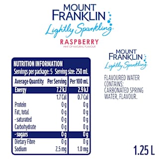 Mount Franklin Lightly Sparkling Water Raspberry Bottle