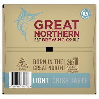 Great Northern Light 2% Bottle 330mL 